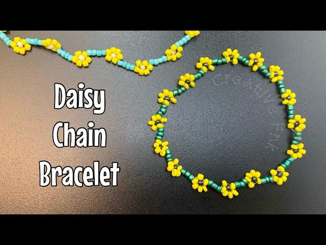 How to make a daisy chain bracelet! Simple flower elastic bracelet