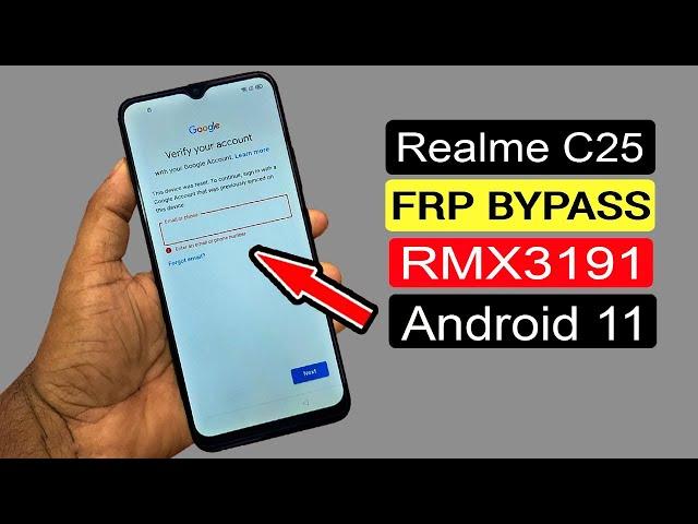 Realme C25 FRP Bypass | Realme C25 (RMX3191) Google Account Bypass Android 11 Without Pc |