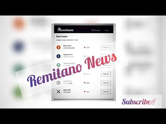 Remitano Crypto Prices Today - Naira Equivalents (Remitano News)