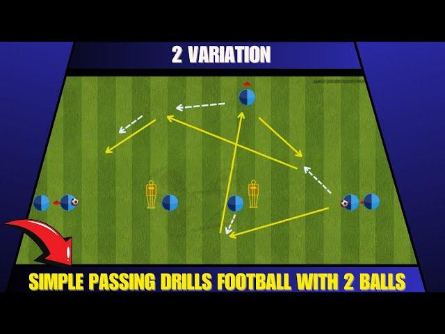 Simple Passing Drills Football With 2 Balls / 2 Variation