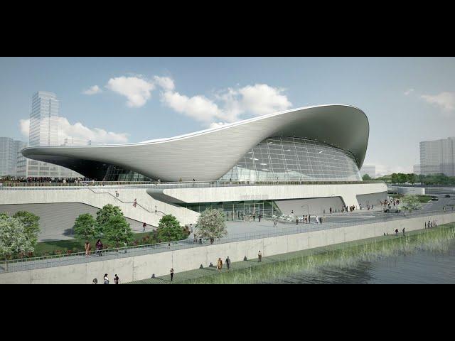 Sketchup speed modeling  ZAHA HADID London Aquatics Center   DZ Tlemcen