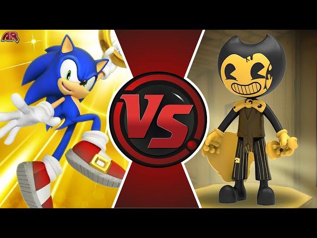 SONIC vs BENDY! (Sonic The Hedgehog vs Bendy and the Ink Machine) Sonic Cartoon Fight Animation