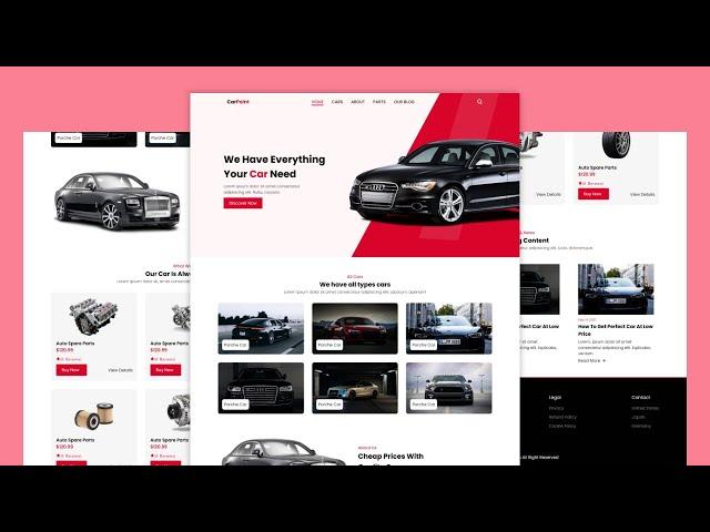 Create a Responsive Car Sale Website Design Using HTML CSS And JavaScript