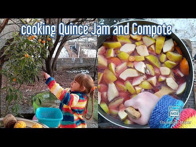 Melis lifestyle | cooking Quince Jam and Compote | варенье из айвы | дети готовят