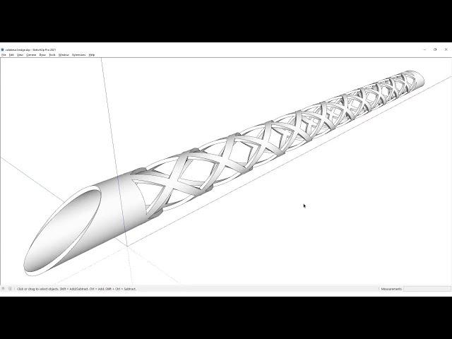 3d modeling Peace Bridge by Santiago Calatrava using Sketchup