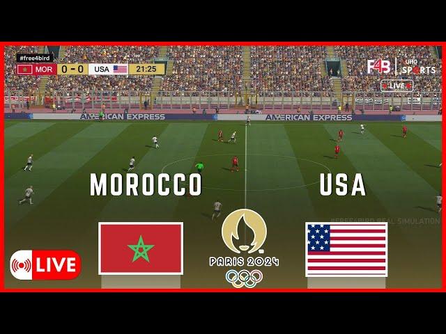 MOROCCO VS USA  LIVE | QUARTER FINAL | OLYMPIC PARIS 2024 | .SIMULATION & LIVE SCORE #USA #morocco