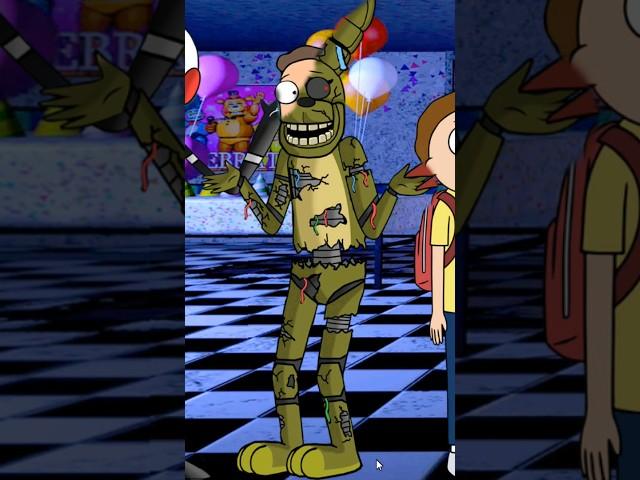 Rick and Morty Simpsons transform into Five Nights at Freddys #fnaf #rickandmorty #simpsons #shorts