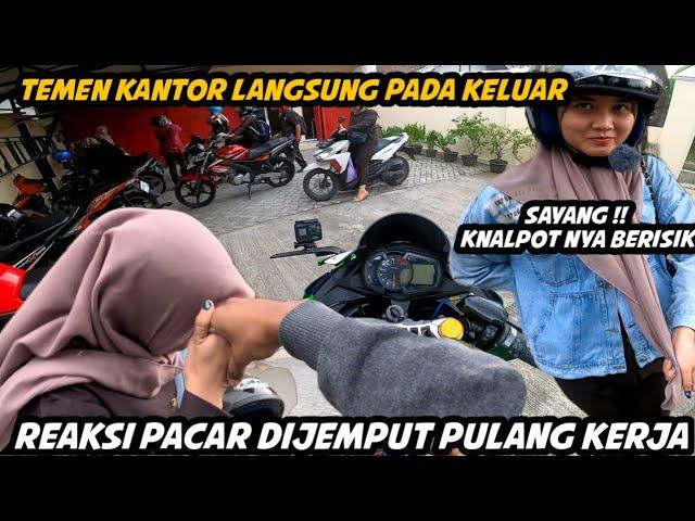 JEMPUT PACAR PULANG KERJA PAKE ZX25R ! TEMEN KANTOR LANGSUNG KELUAR