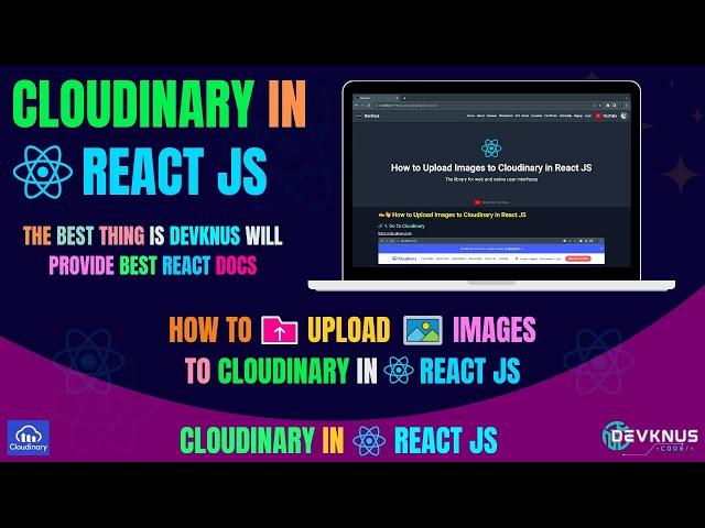  How to Upload  Images To Cloudinary in React Js using Api Url | Cloudinary react Js