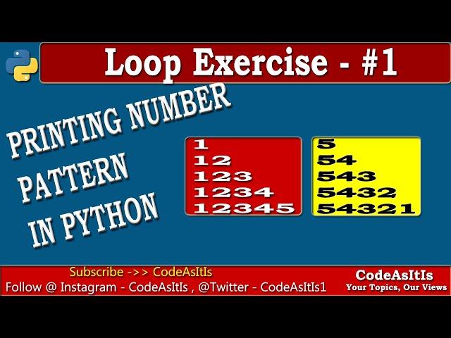 Printing Number in Right Triangle Shape | Python Print Pattern | Learn Python Programming | Python