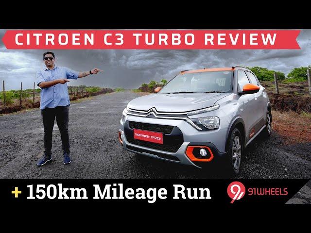 Citroen C3 Turbo Petrol Driven || Detailed Review with Mileage Run || Top Model FEEL Variant