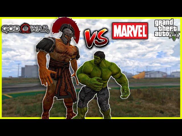 GTA 5 - HULK (MCU) VS HERCULES (GOW) | EPIC BATTLE!