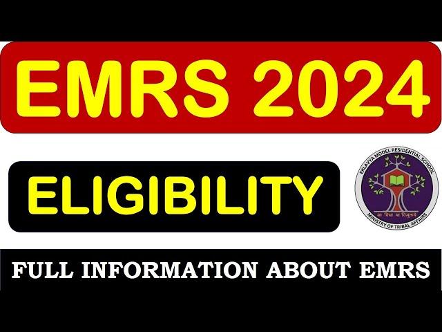 EMRS VACANCY 2024, ELIGIBILITY, NOTIFICATION, TOTAL POST, SYLLABUS, BOOKS, NOTES