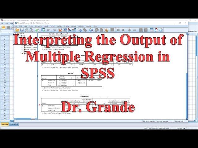 Interpreting Output for Multiple Regression in SPSS