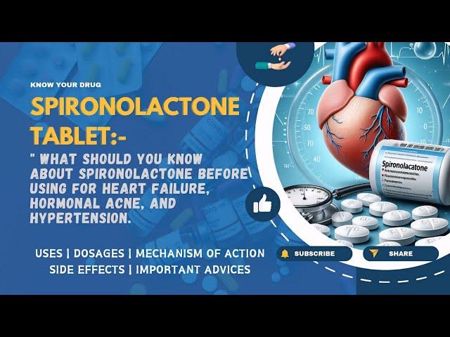 Spironolactone Tablets: Uses, Dosage, Side Effects & Key Advice for Heart, Acne, and Hypertension!