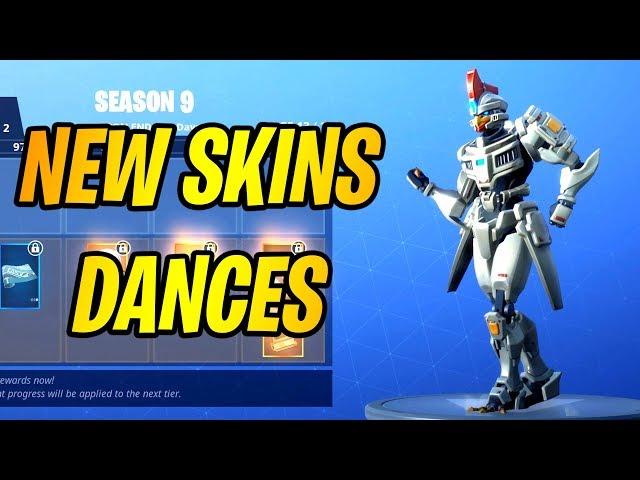 ALL *NEW* SKINS & DANCE/EMOTES SEASON 9! SHOWCASING *NEW* SEASON 9 BATTLE PASS IN FORTNITE