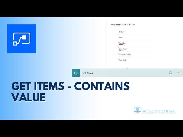 Power Automate - Get Items - Filter if text Contains