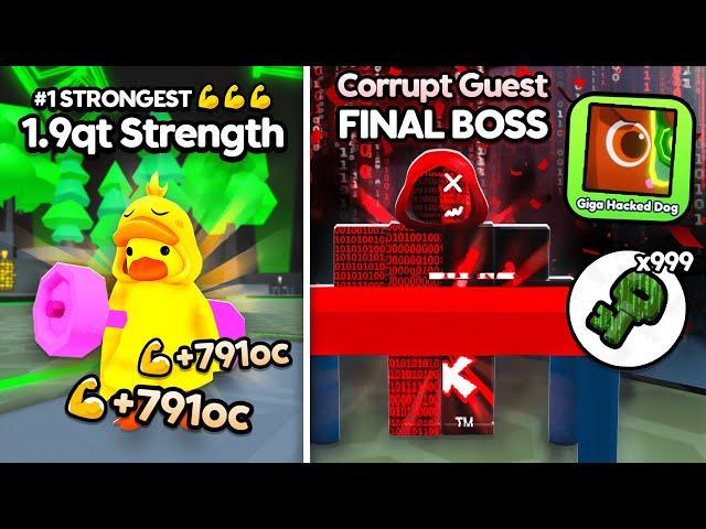 I Got SUPER STRENGTH and Defeated Final Hacker Boss in Arm Wrestle Simulator! (Roblox)