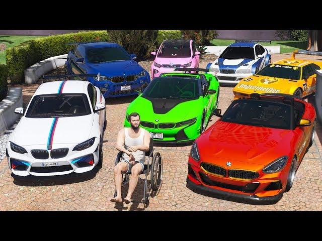 GTA 5 - Stealing Luxury BMW Cars with Michael! (Real Life Cars #09)