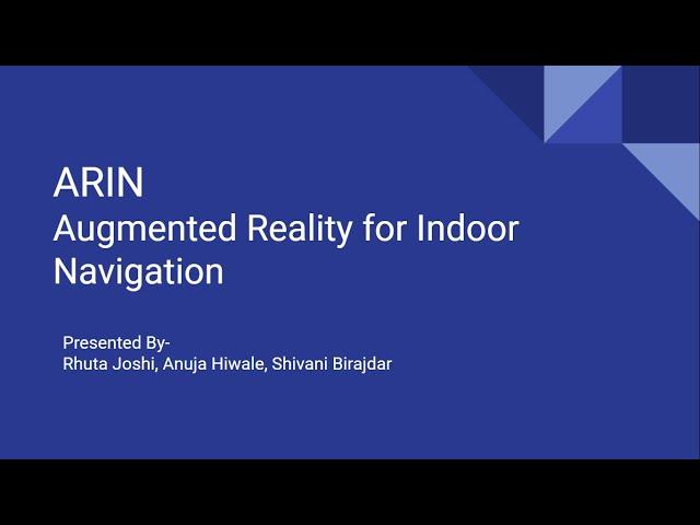ARIN - Augmented Reality for Indoor Navigation Prototype