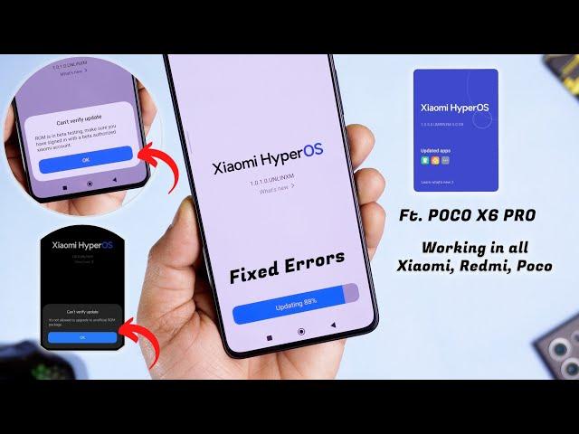 Skip Beta & Unofficial ROM Errors in HyperOS and Update OTA Before Public Release Ft. Poco X6 Pro