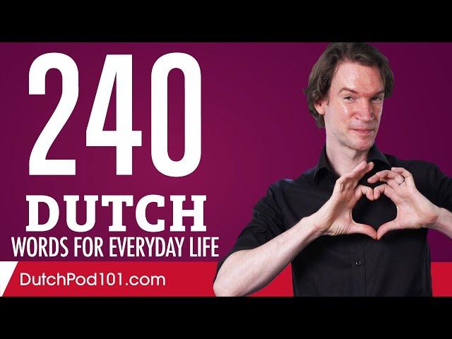 240 Dutch Words for Everyday Life - Basic Vocabulary #12