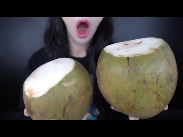 ASMR Drinking, eating and smashing coconuts