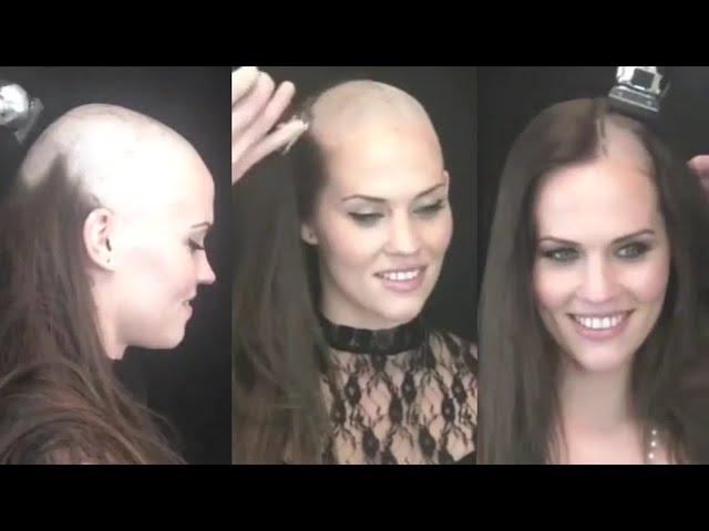 Amazing women headshave/ Beautiful girl long hair to headshave/Amazing baldheaded  girl