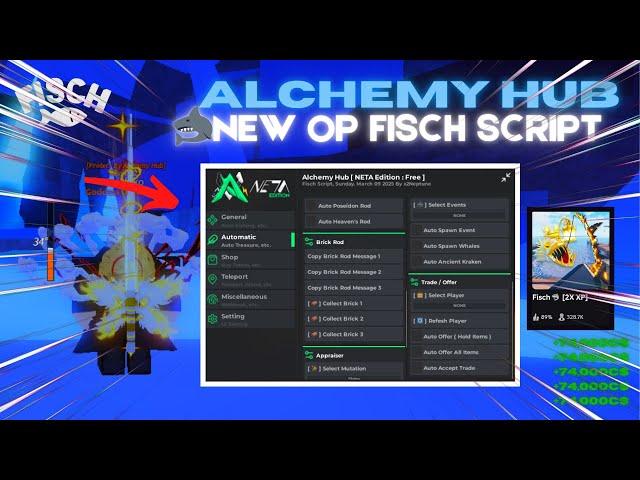 Best Roblox Fisch Script | Alchemy Hub | Auto Sell, Auto Farm, Fast Catch & More! (PC/Mobile)