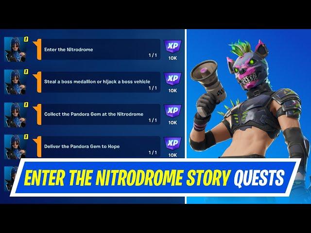 Fortnite Complete Story Quests - How to EASILY Complete Enter the Nitrodrome Story Quests