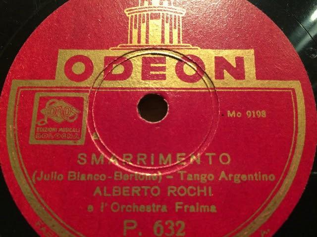 Alberto Rochi mit Orchester Fraima, Smarrimento, Tango, Milano, 1941