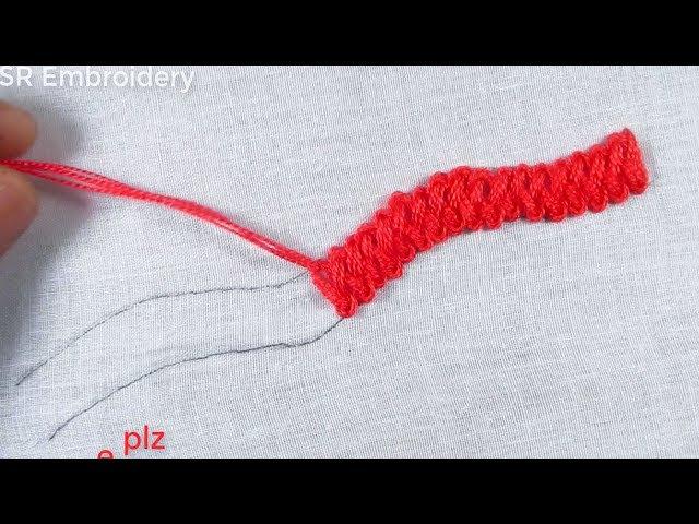 Braid Stitch Or Cable Plait Stitch Border Design Hand Embroidery Basic Braid Stitch