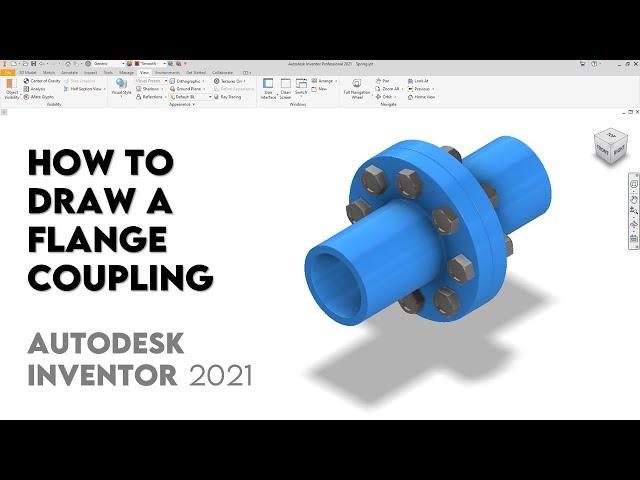 Flange Coupling | Autodesk Inventor 2021 | Intermediate Tutorial