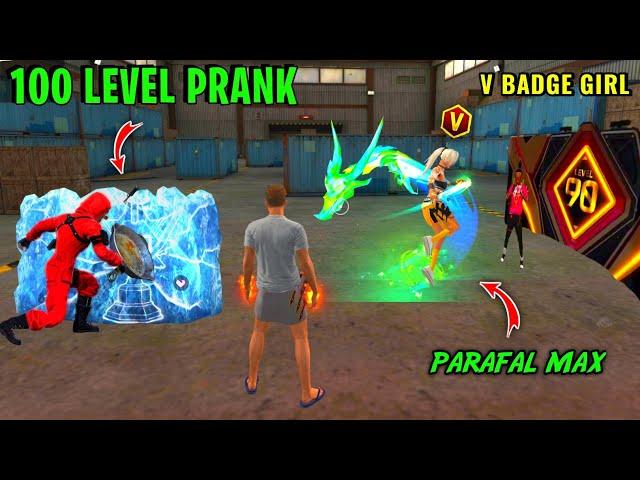 New No Internet Prank  But सामने आया 100 Level  Random Noob Prank With V Badge  Garena Free Fire