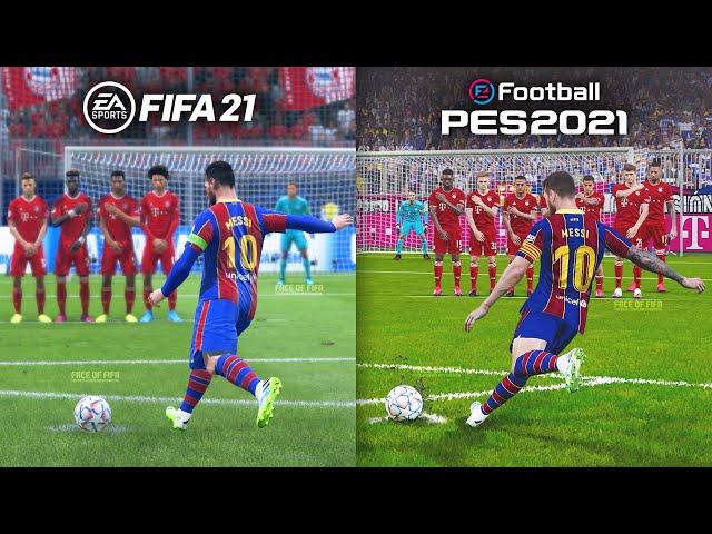 FIFA 21 vs PES 2021 | Free Kicks Comparison