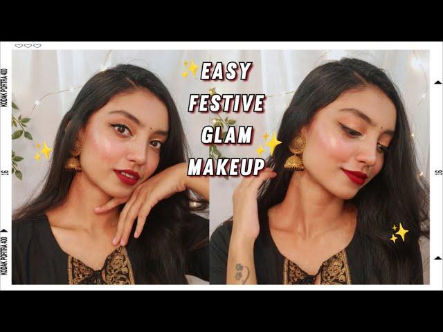 Easy Festive Glam Makeup Tutorial | Sayani Paul ||