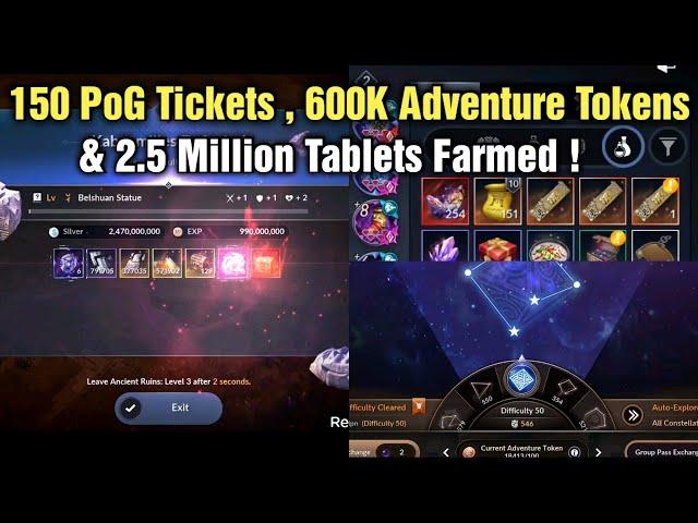 Black Desert Mobile Farming: 150 PoG Tickets , 2.5 Million Tablets & 600K Adventure Tokens