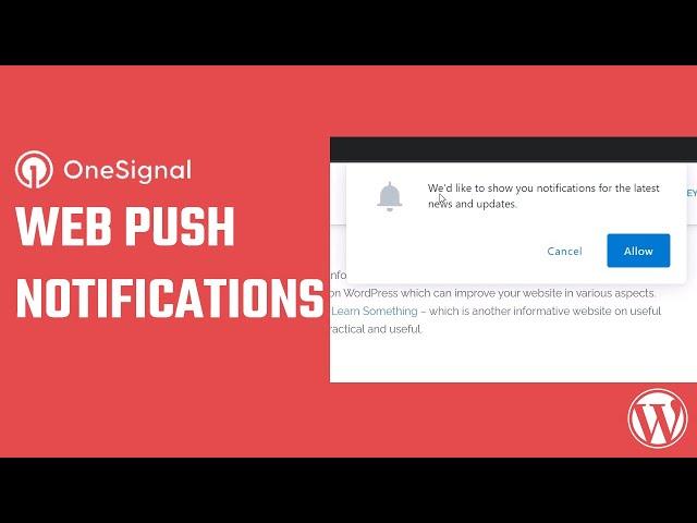WordPress web push notifications: OneSignal Plugin