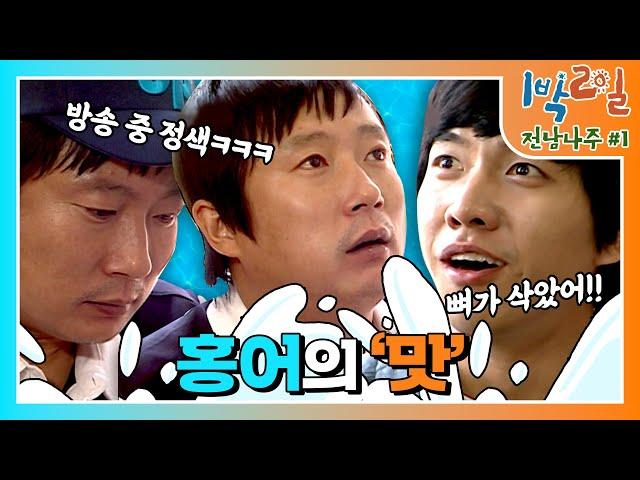 [밥친구 1박2일 시즌1] 93화. '新'불운의 아이콘 수근?! 코 끝에서 화~ 입 안에서 우욱..! 하게 만드는 지.못.미 홍어코 먹방ㅠㅠ | KBS 090517 방송