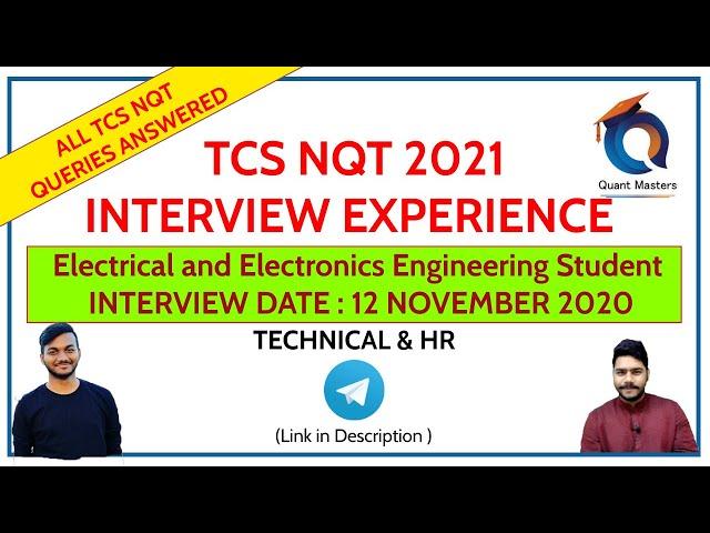 TCS NQT 2021 Interview Experience | 12 Nov 2020 | Electrical and Electronics Engineering