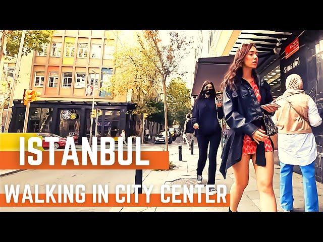 ISTANBUL WALKING TOUR IN CITY CENTER 15 OCTOBER 2021 | 4K UHD | TURKEY | With Captions