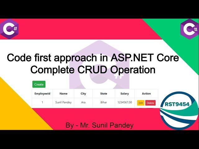 .NET Core MVC CRUD Code First Approach Using Entity framework CRUD Operation(Hindi) #biharideveloper