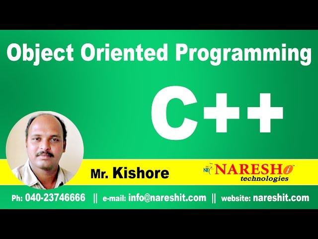 Object Oriented Programming Part 1 | C ++ Tutorial | Mr. Kishore