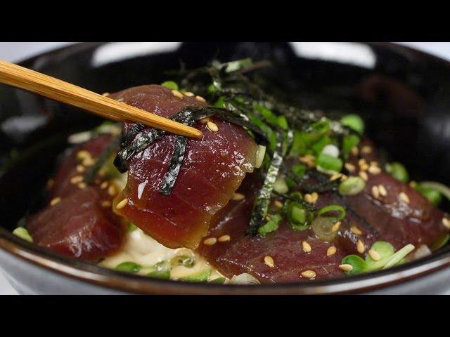 Marinated Fresh Tuna Bowl Recipe (Maguro Zukedon) | Cooking with Dog