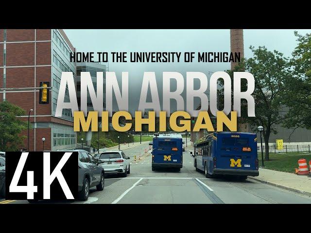 Road Tour from Saline to Ann Arbor, Michigan in 4K - University of Michigan - Ann Arbor Driving Tour