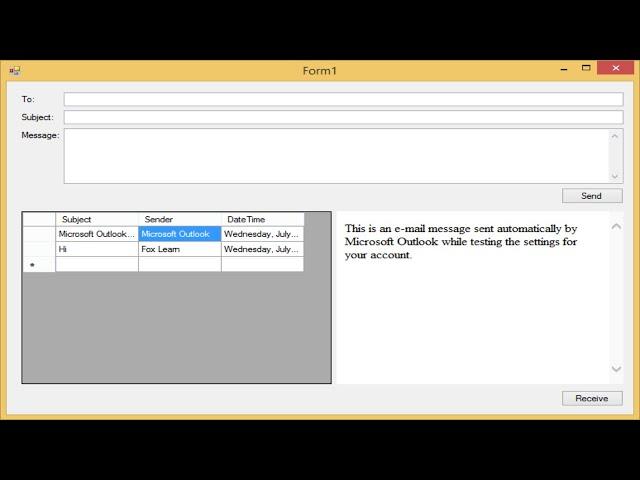 C# Application - How to Send and Receive email in Microsoft Outlook | FoxLearn