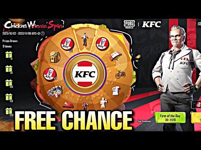 FREE CHICKEN WINNIN SPIN PUBG MOBILE | KFC FEAST  EVENT PUBGM