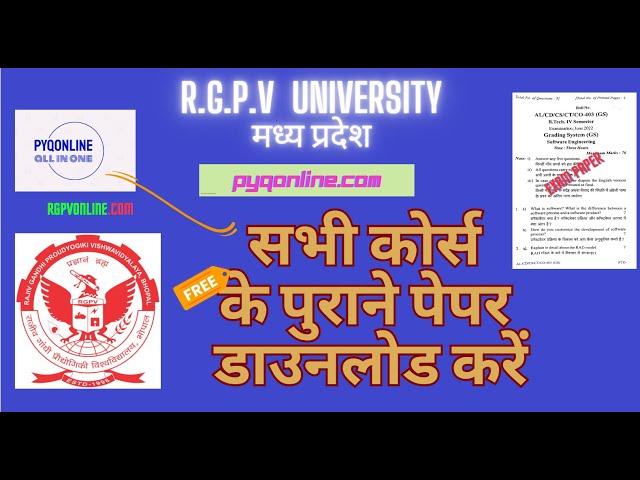 RGPV University M.P Question Paper Free Download I rgpvonline.com