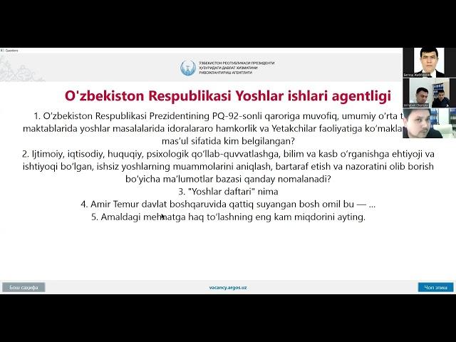 Yoshlar ishlari agentligi  - 17.04.2024