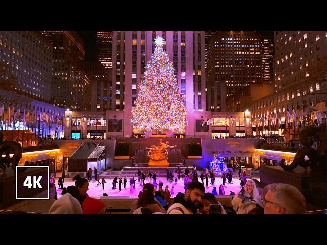 NEW YORK Christmas Walk  Holiday Joy in Manhattan  Walking Tour 4K